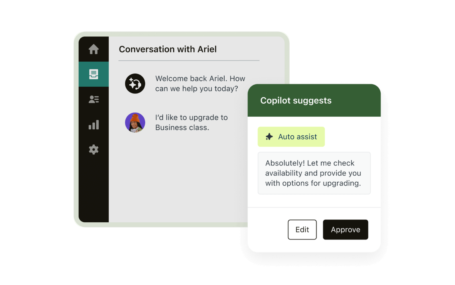 A screenshot of Zendesk copilot.