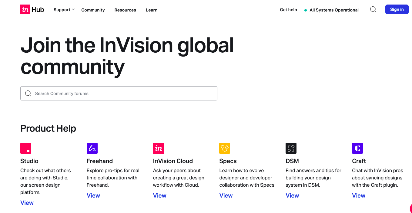 capture d’écran du forum communautaire d’InVision