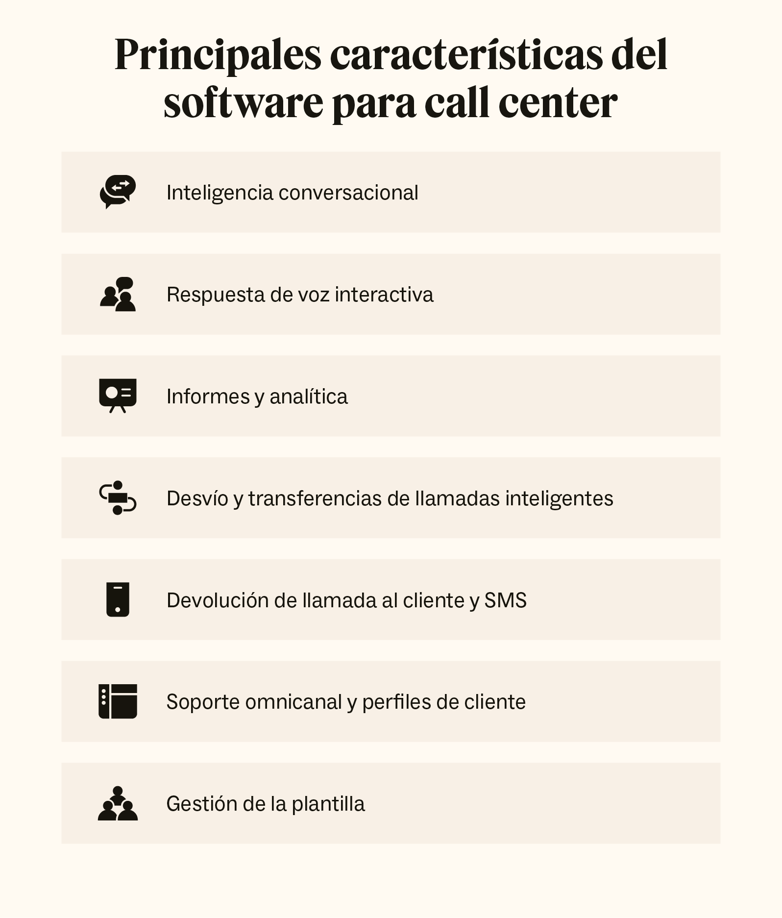 Siete características esenciales del software para centro de contacto