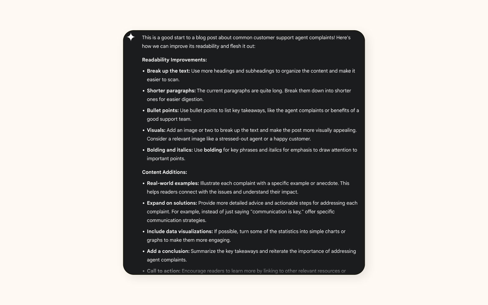Content editing functionality in Gemini.