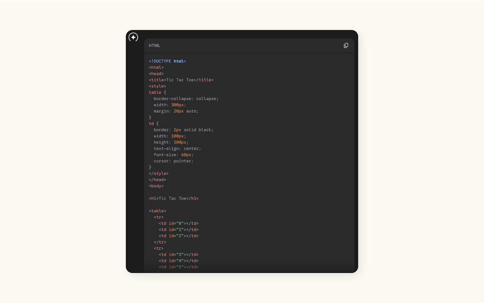 Code creation functionality in Gemini.
