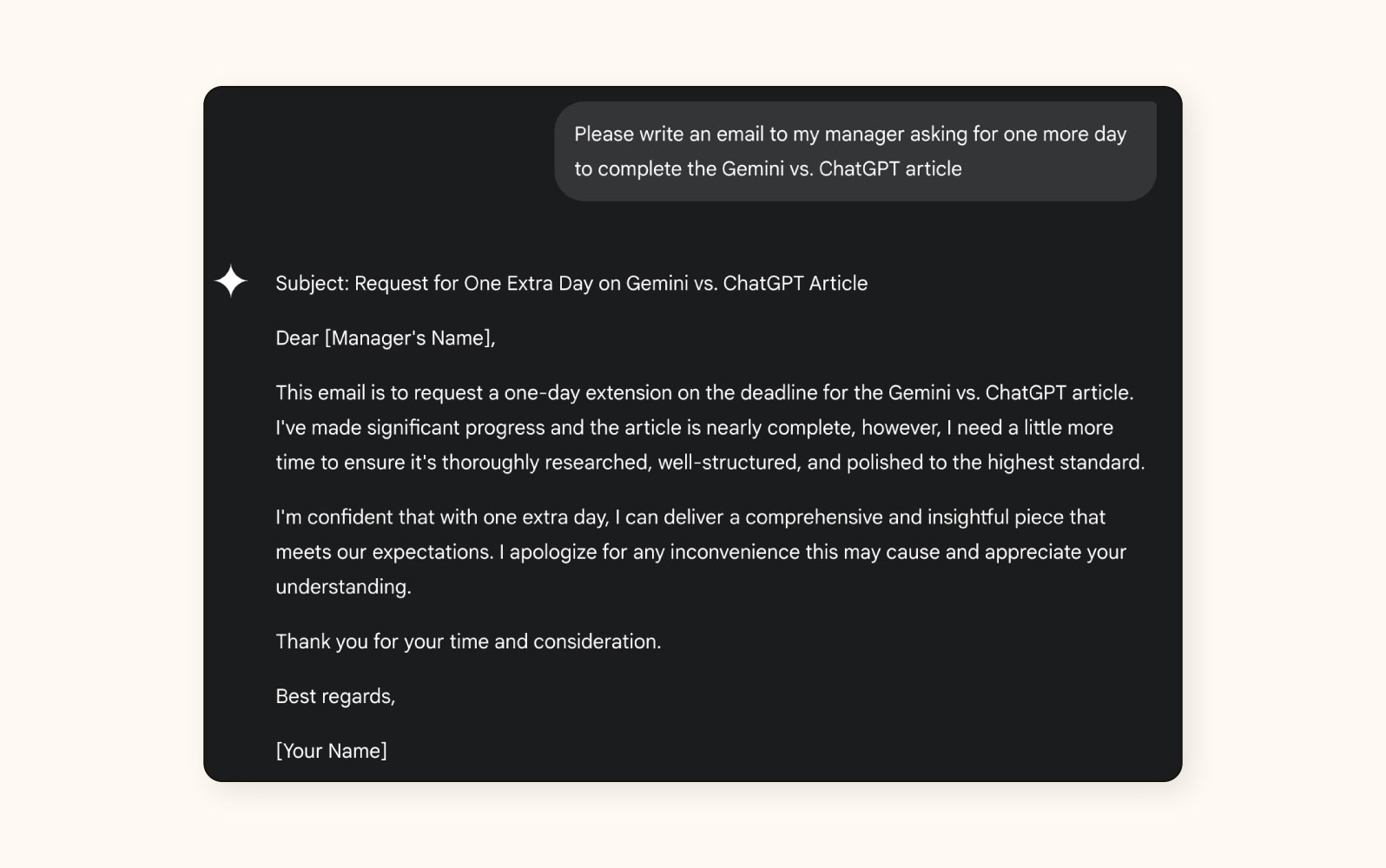 Contextual content creation functionality in Gemini