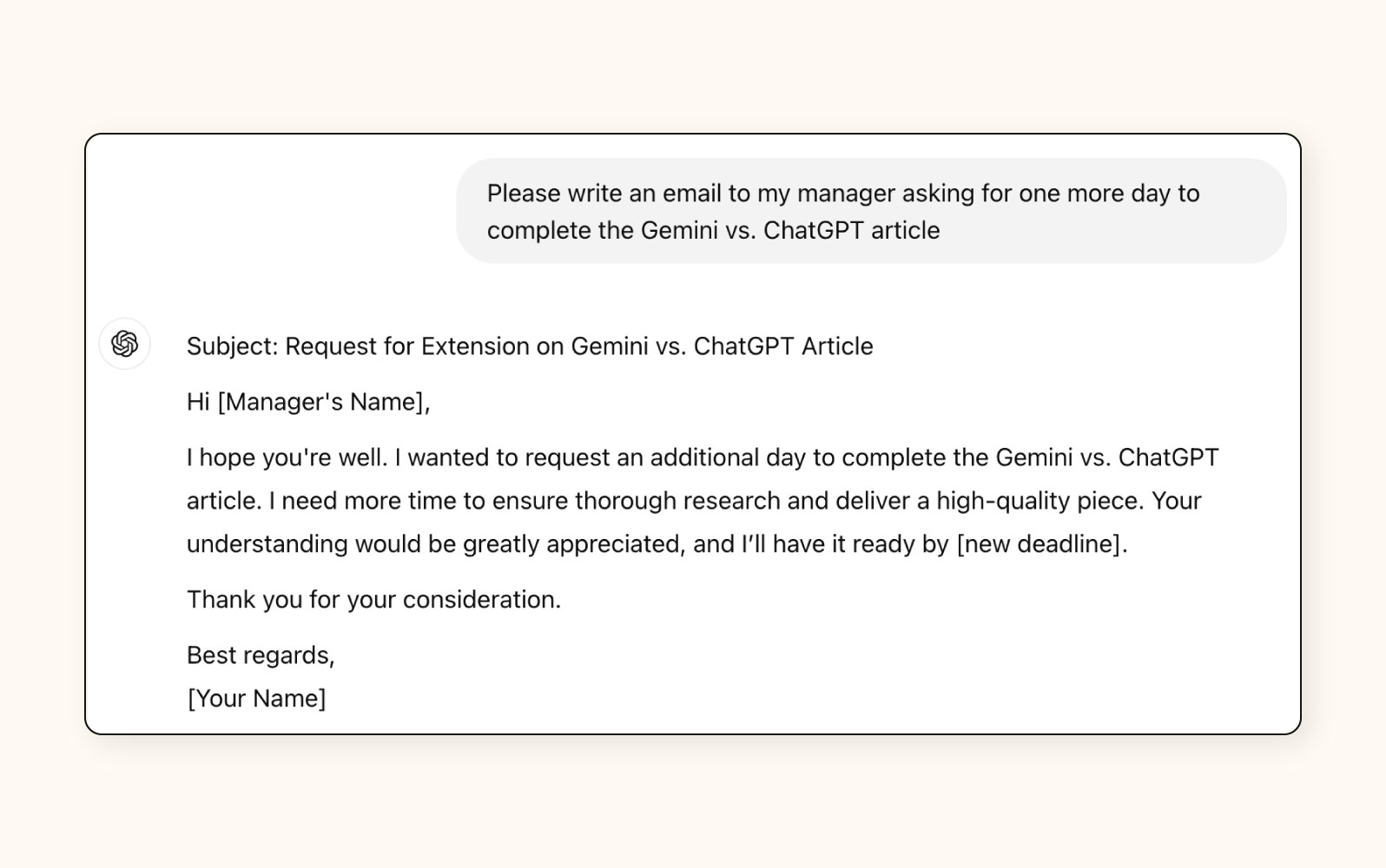 Contextual content creation functionality in ChatGPT