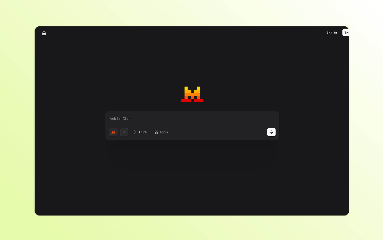 Captura de pantalla de la plataforma de chatbot con IA Le Chat Mistral.