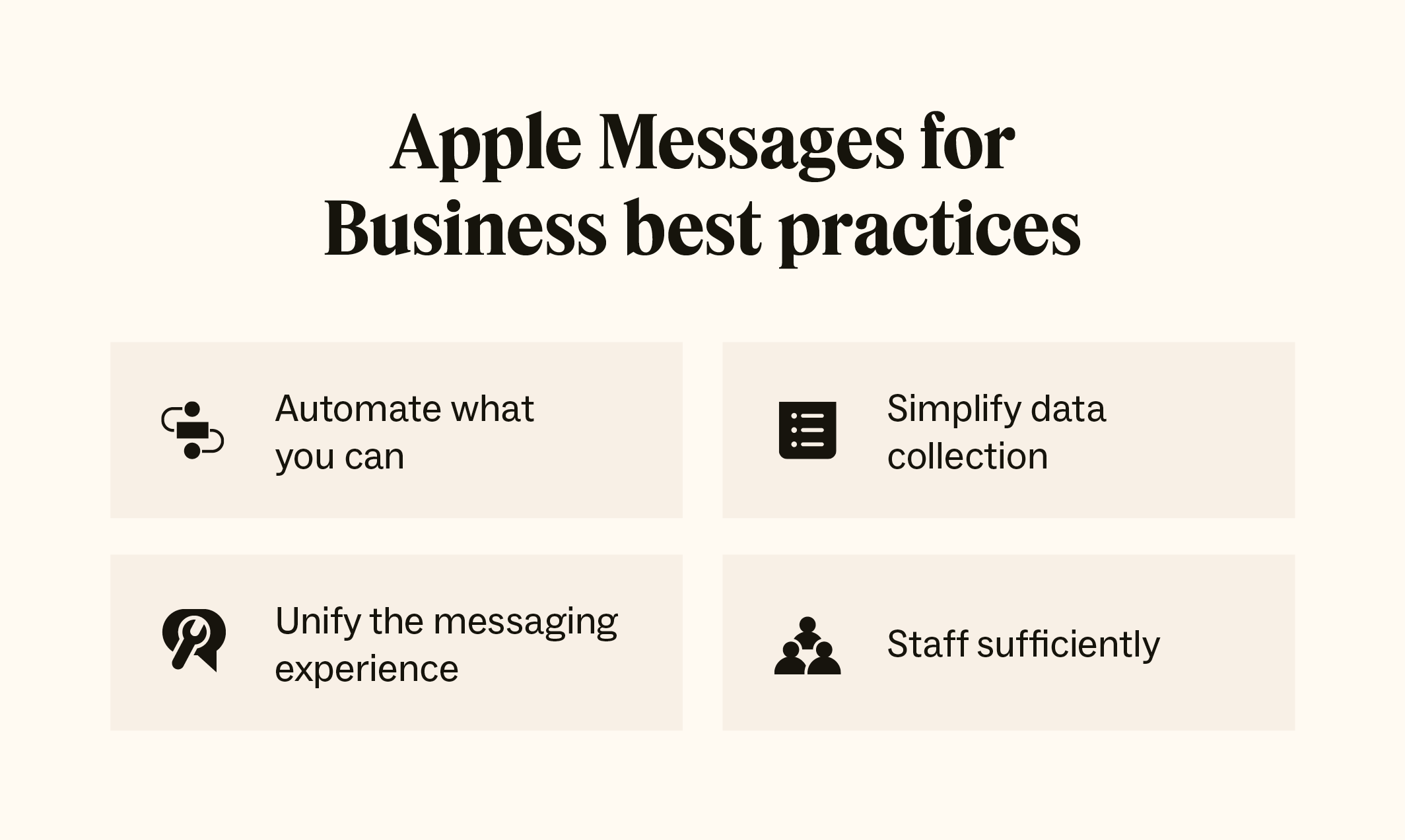 The four key best practices for using Apple Messages for Business.