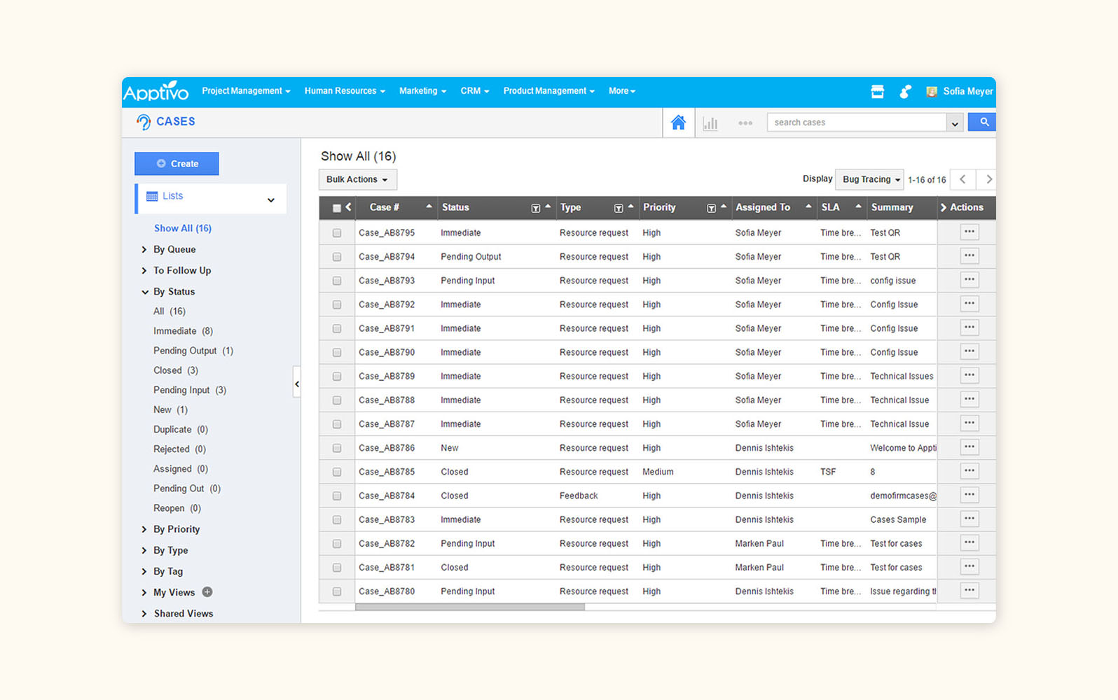 A product image of customer complaint software from Apptivo Help Desk.