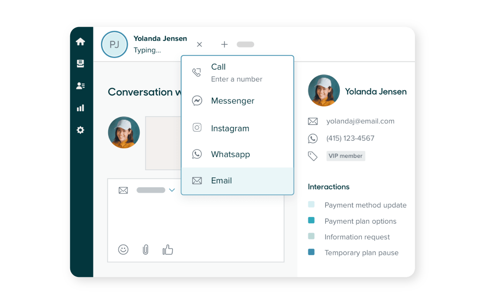 A view of an omnichannel customer conversation using Zendesk.
