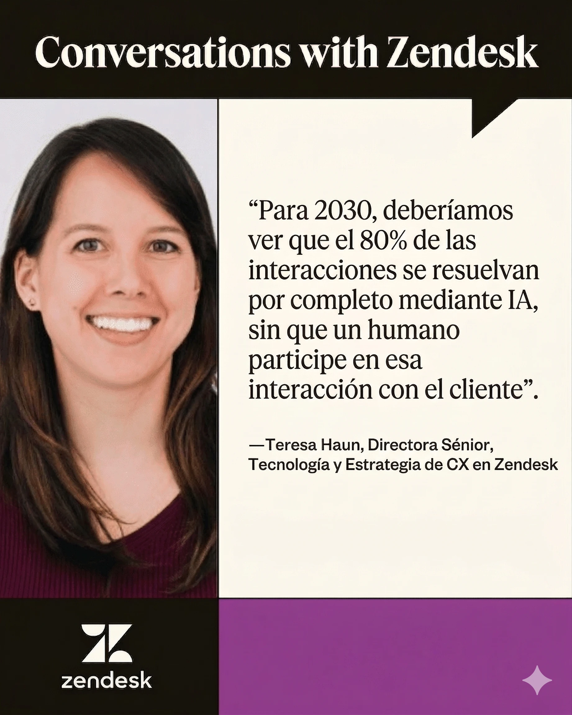 Para 2030, el 80 por ciento de las interacciones se resolverán mediante IA sin intervención humana.