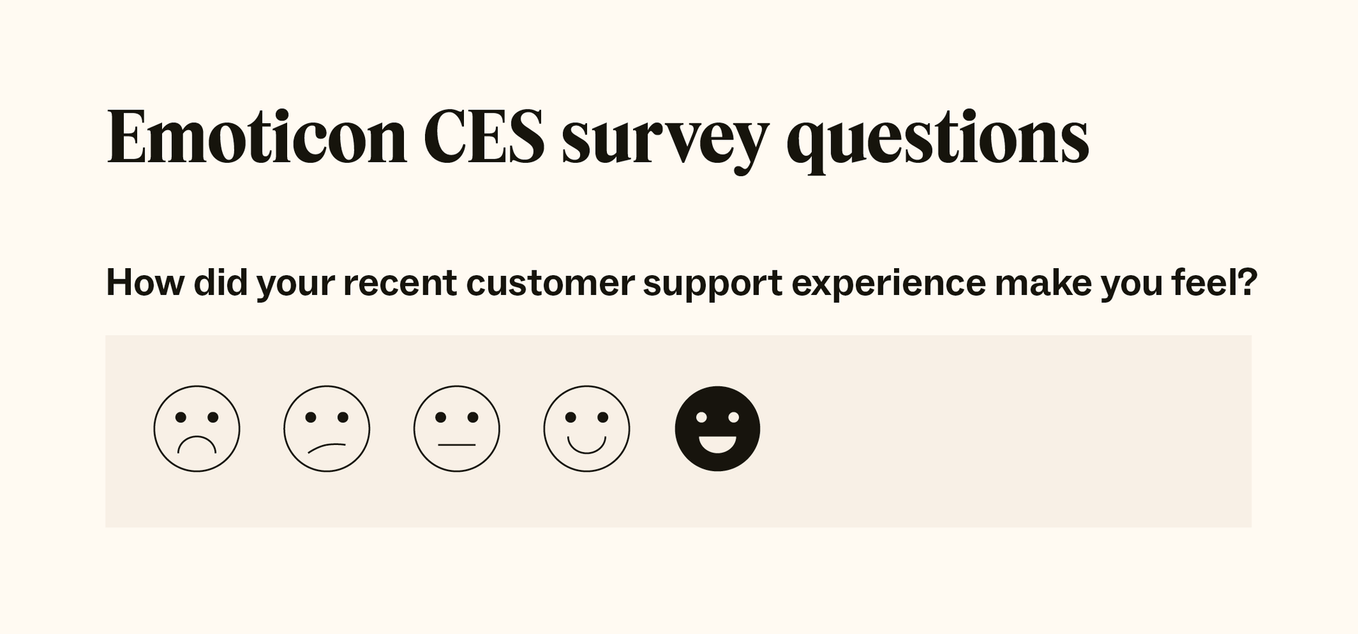 An example of what emoticon CES survey questions look like to customers.