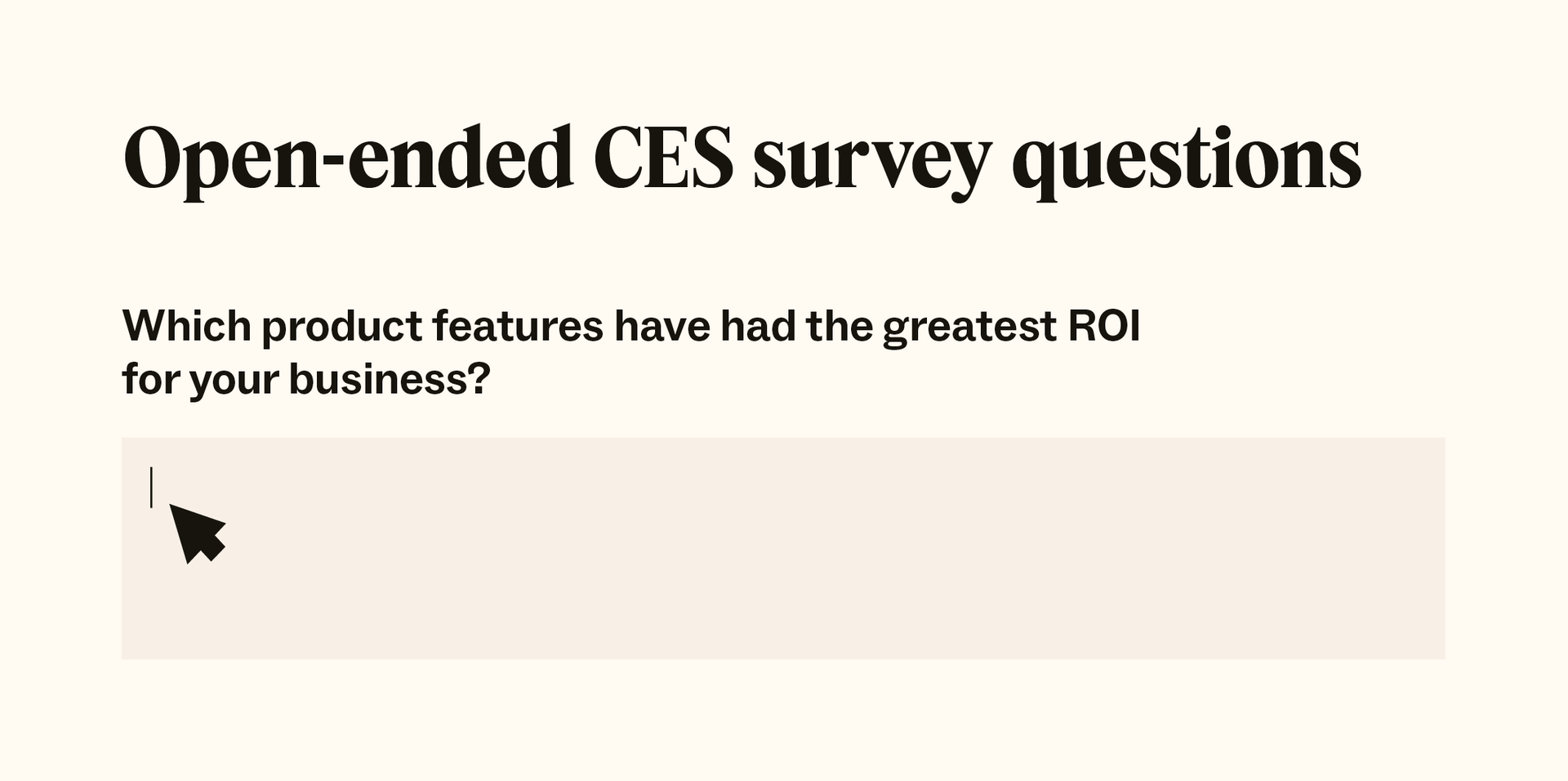 An example of what open-ended CES survey questions look like to customers.