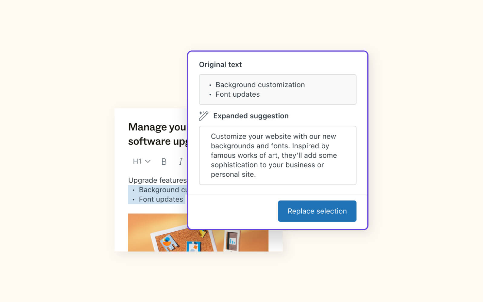 Generative article creation in Zendesk, a customer self-service portal.