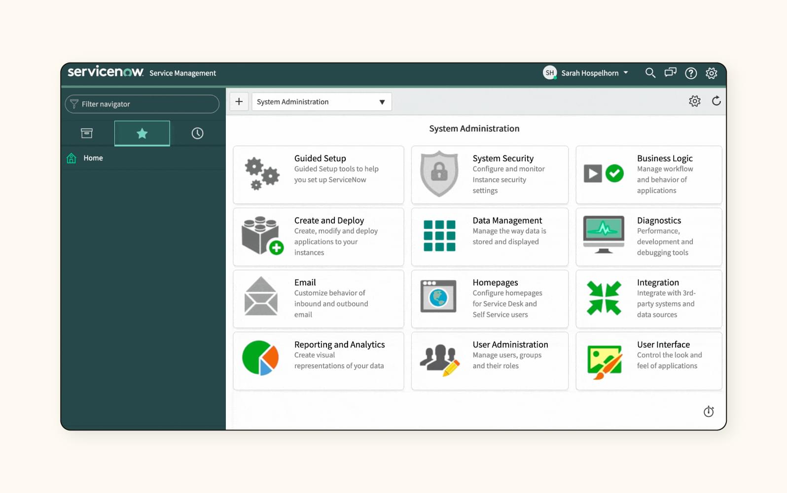 A reporting page in ServiceNow, a customer service software.