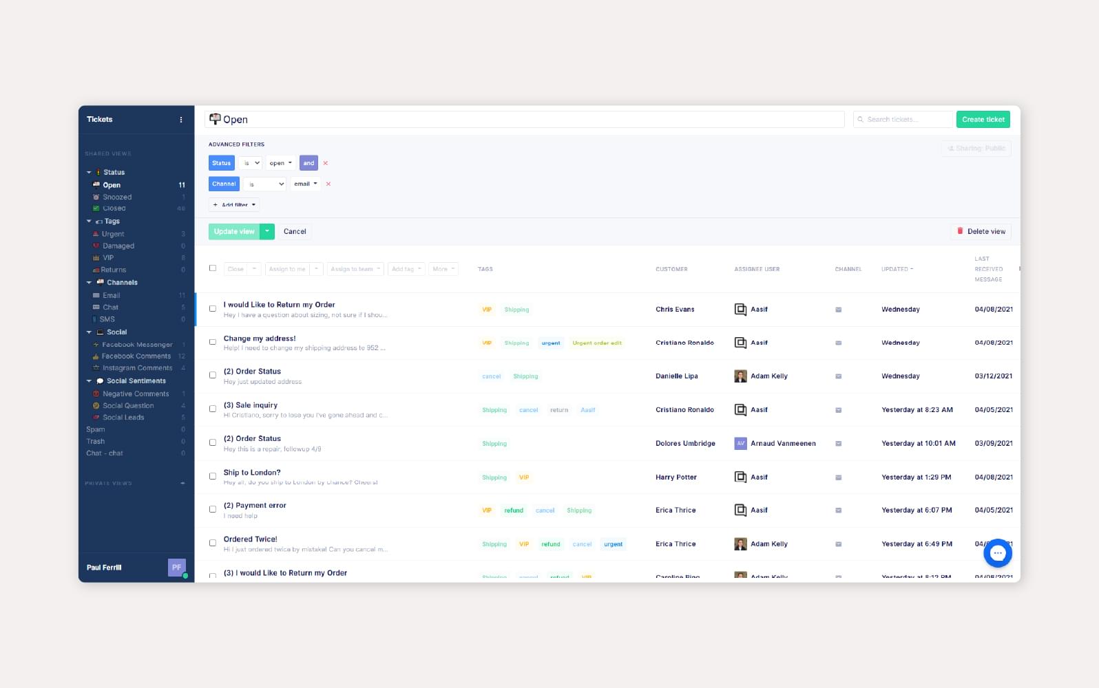 A screenshot of the Gorgias customer self-service portal.