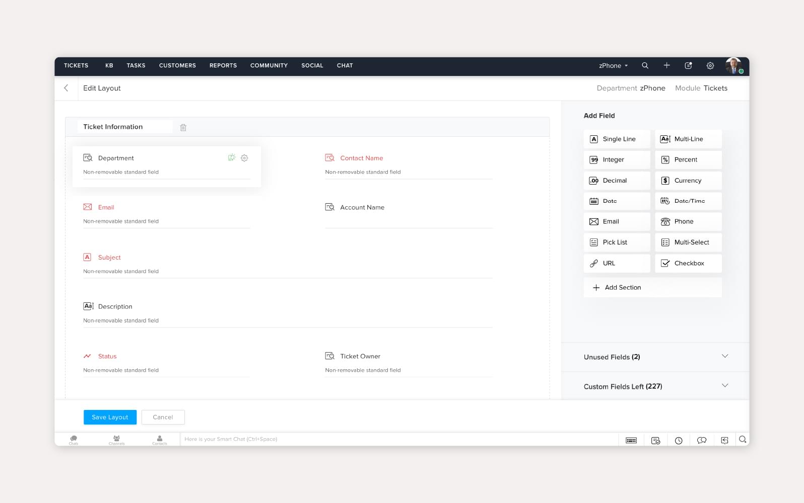 A screenshot of the Zoho Desk customer self-service portal.