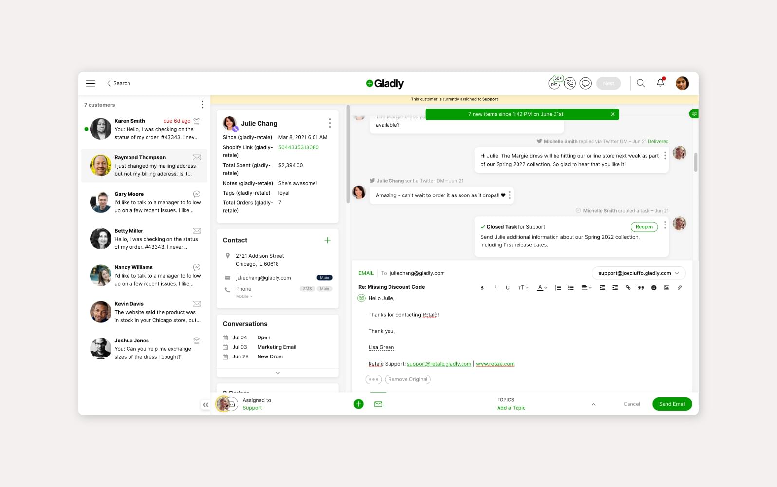 A screenshot of the Zendesk customer self-service portal.