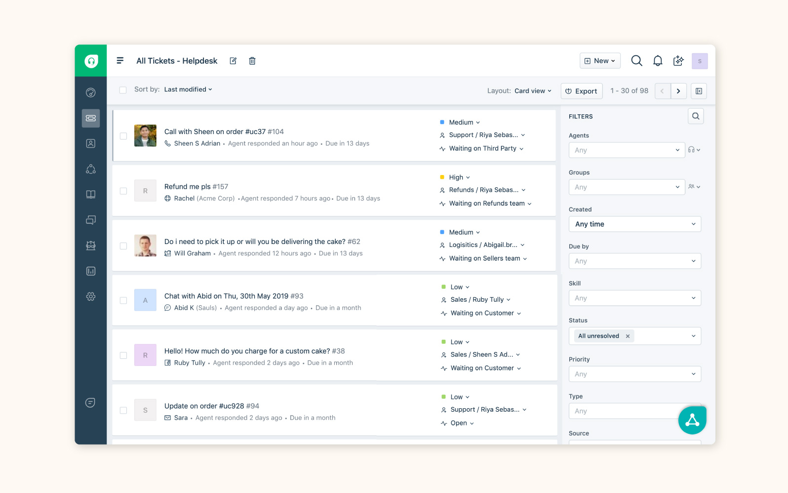 A product image of customer complaint software from Freshdesk.