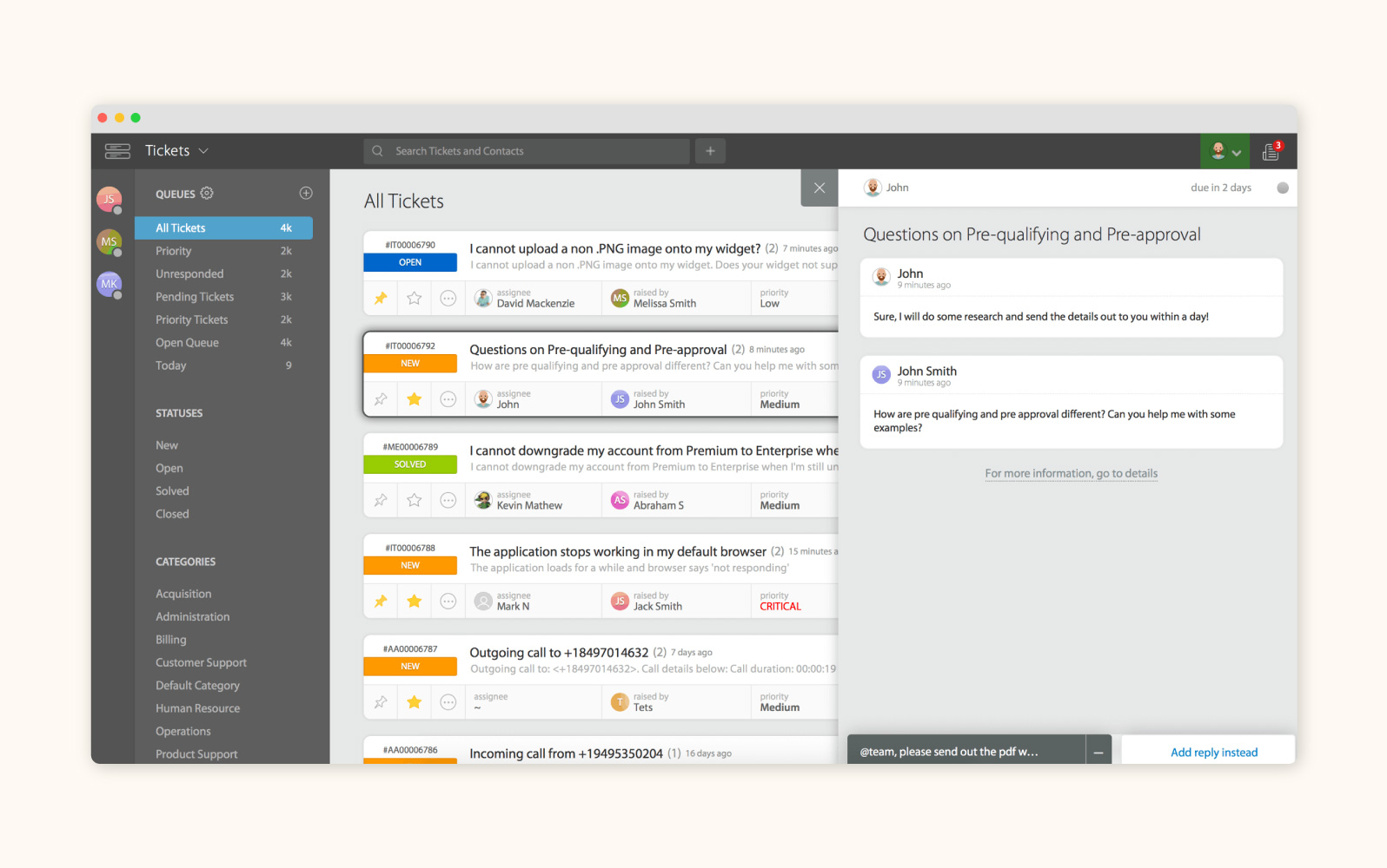 A product image of customer complaint software from HappyFox.