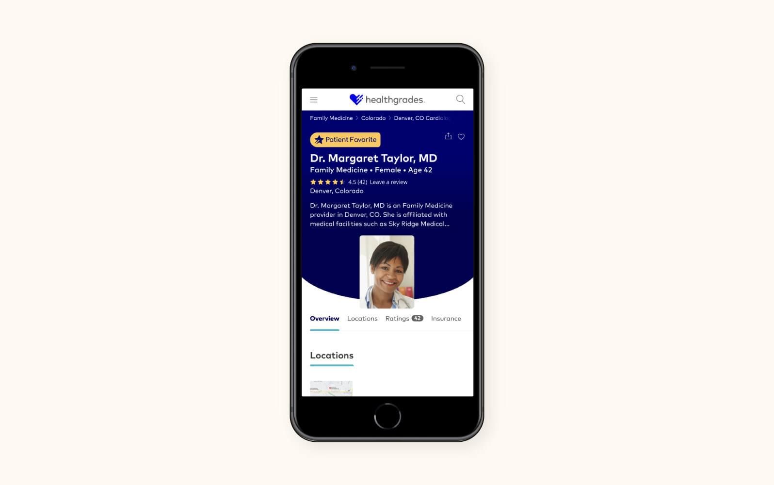 Healthgrades’s healthcare CRM interface.