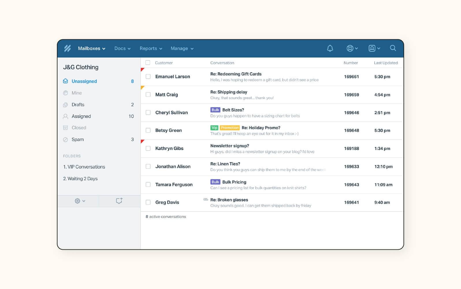 A product image of Help Scout help desk ticketing system software.