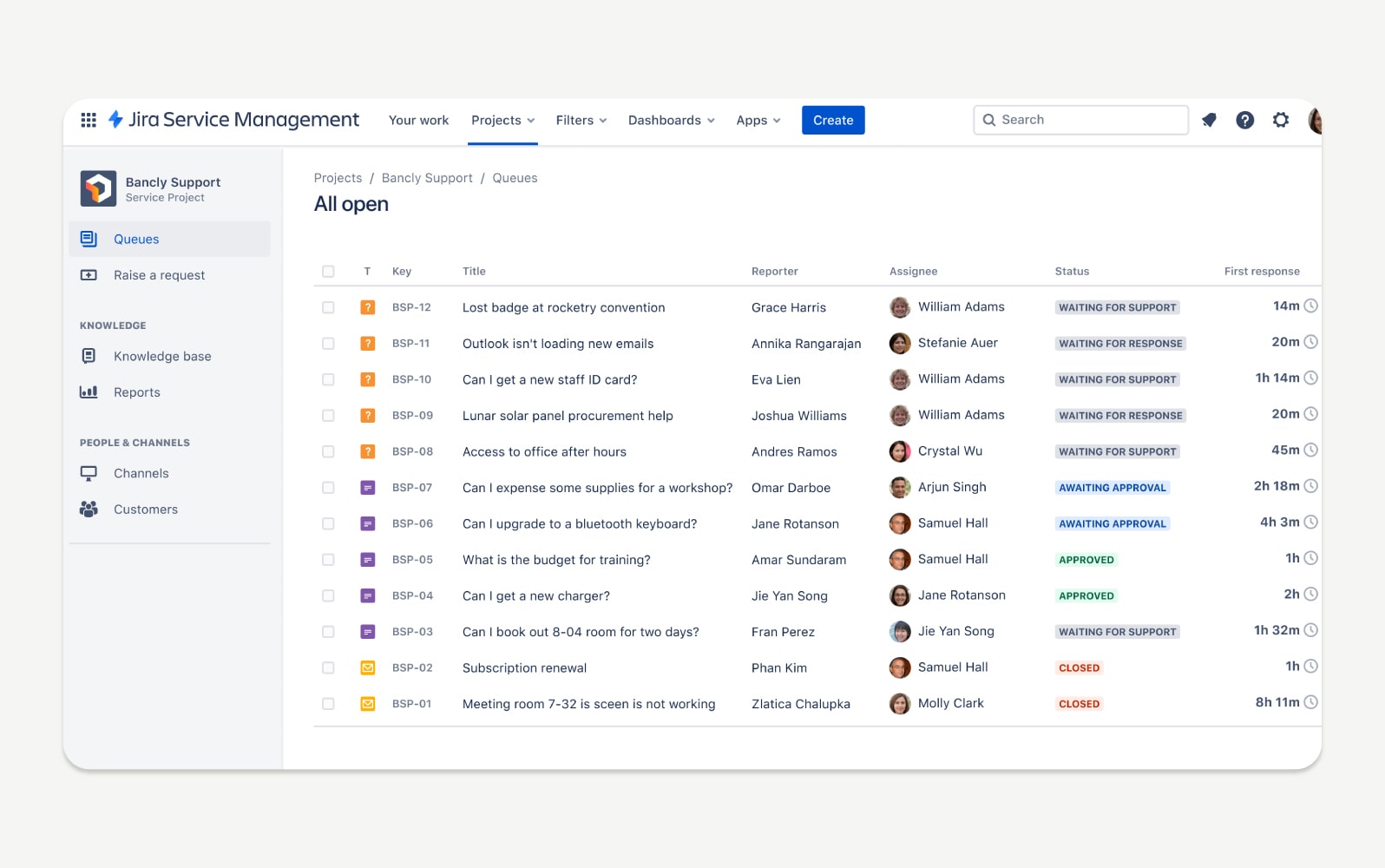 Capture du logiciel de gestion des incidents Jira Service Management.