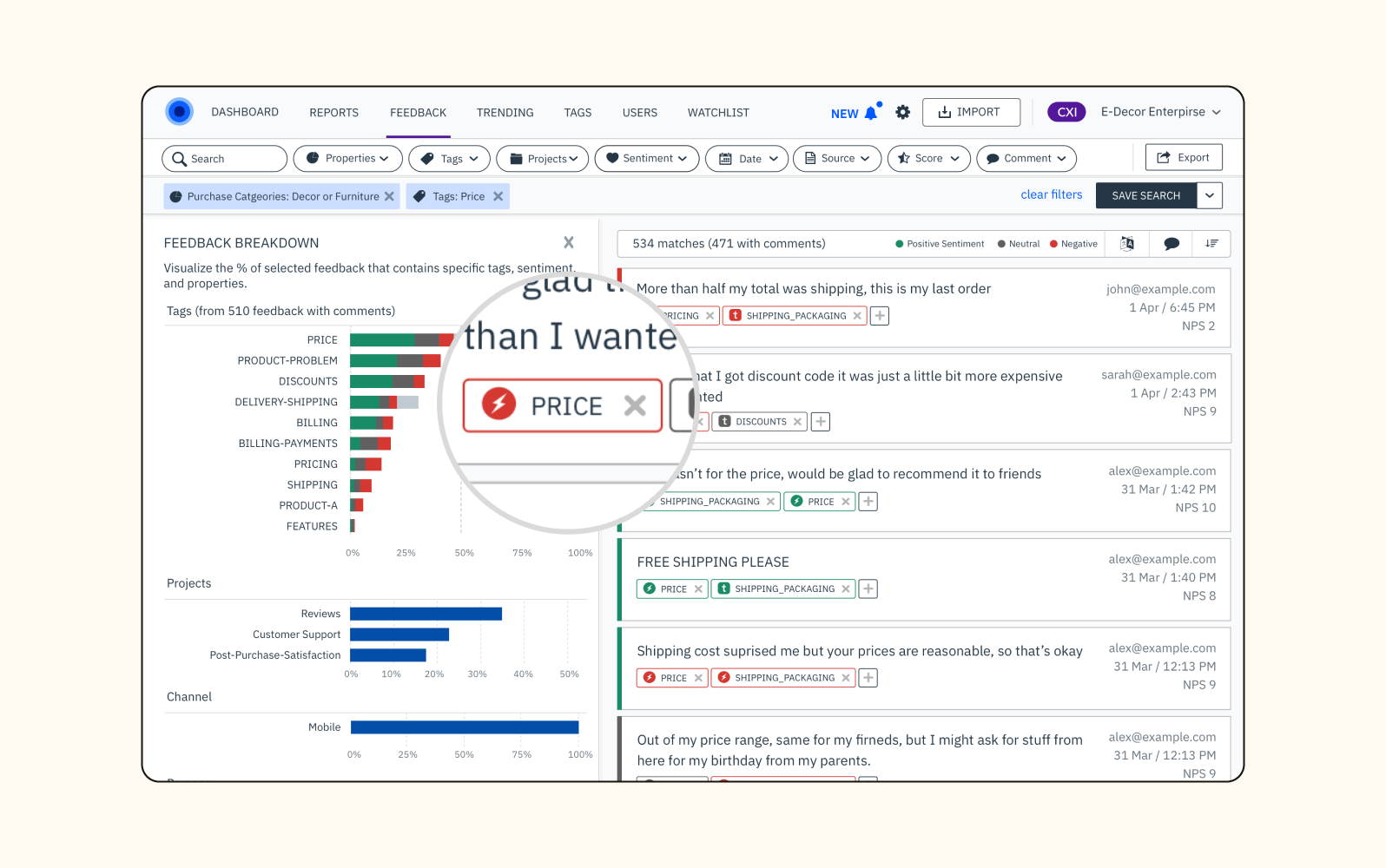 A product image of InMoment customer feedback management software.