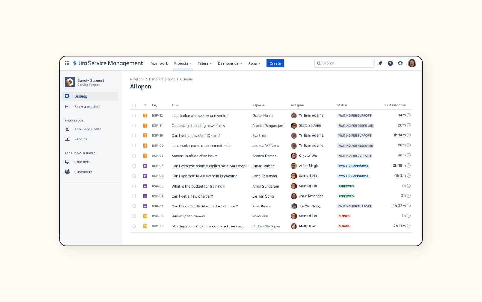 A product image of Jira Service Management software.