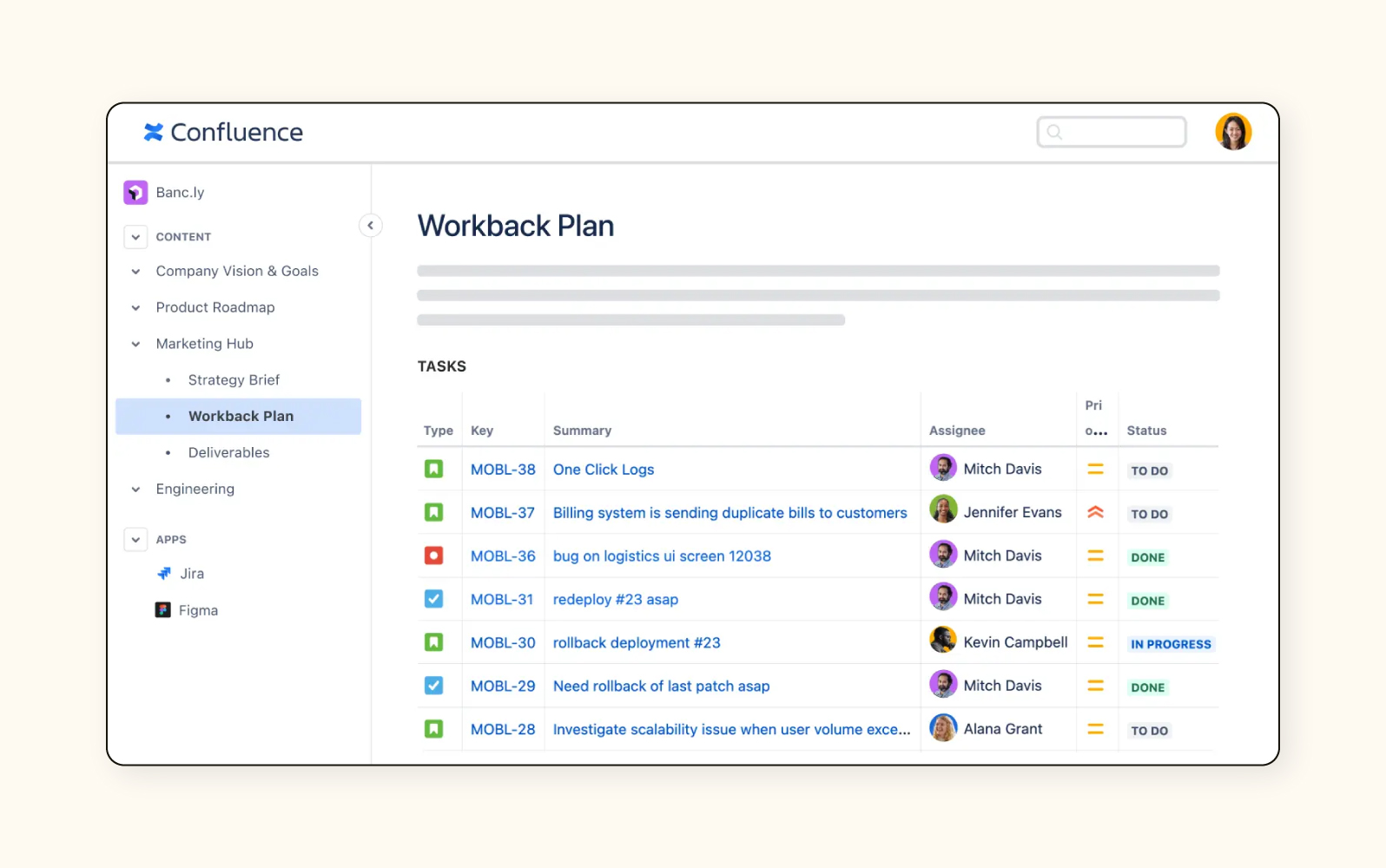 A view of Atlassian’s knowledge management system, Confluence.