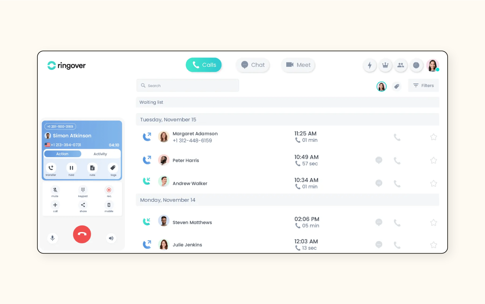 Software per call center Ringover.