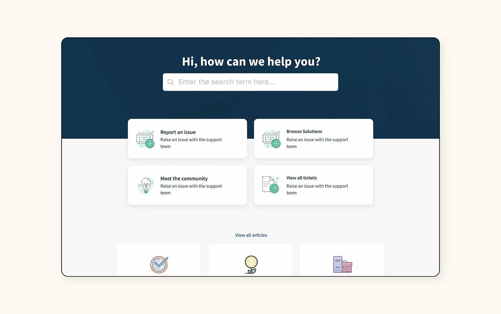 The Freshdesk knowledge base tool in its trouble ticketing system.