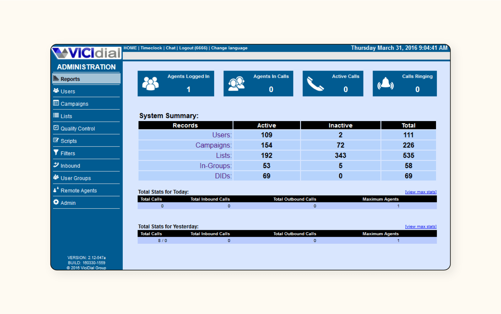 Software per call center VICIdial.