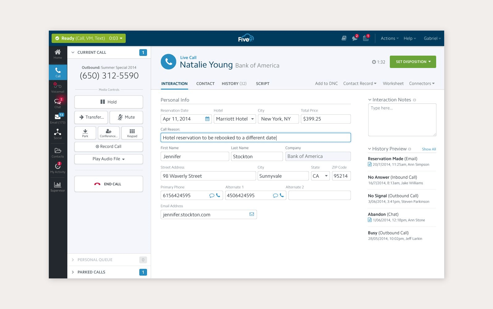 An image displays Five9’s VoIP platform, one of the best business VoIP providers.