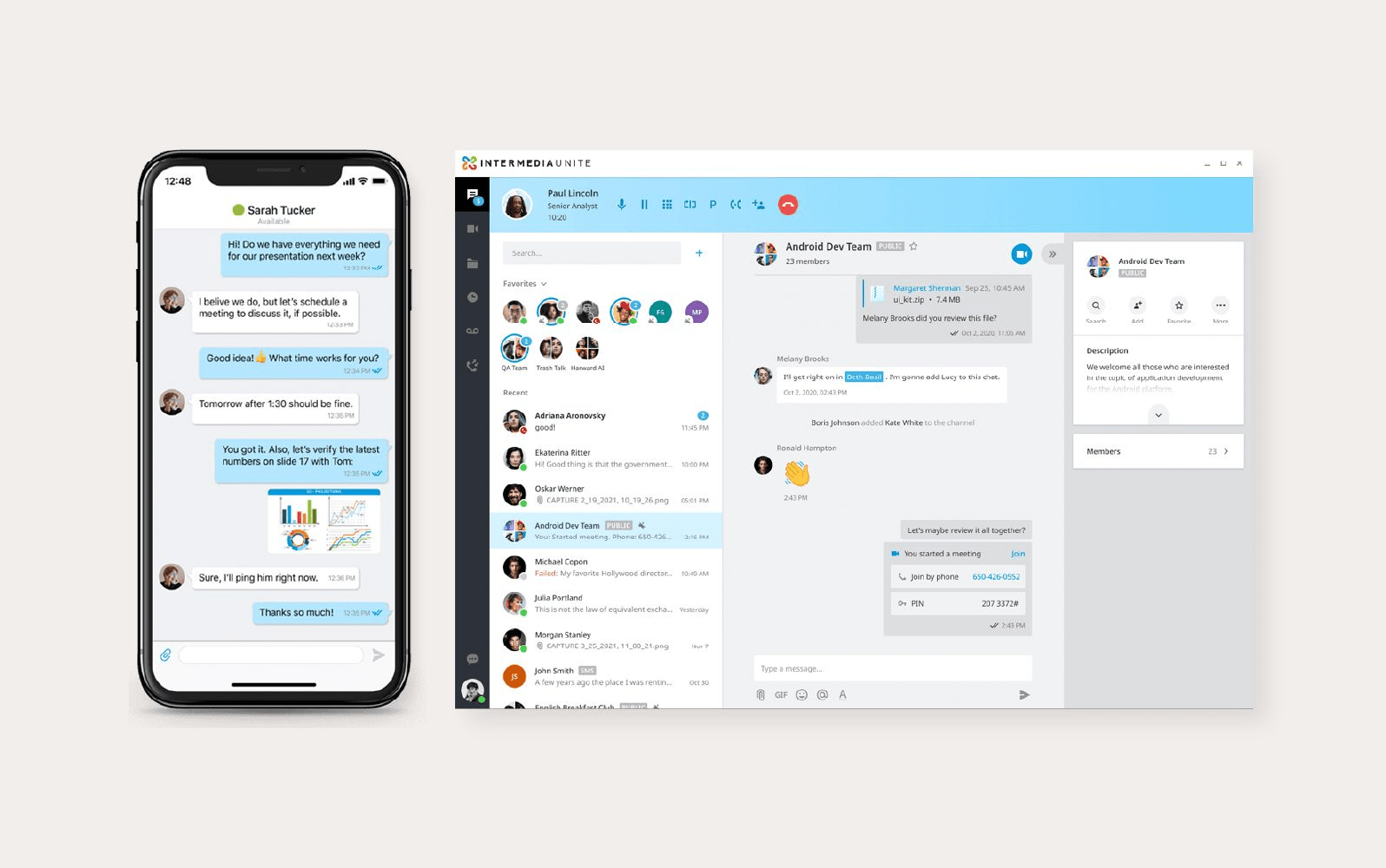 An image displays Intermedia Unite’s VoIP platform, one of the best business VoIP providers.