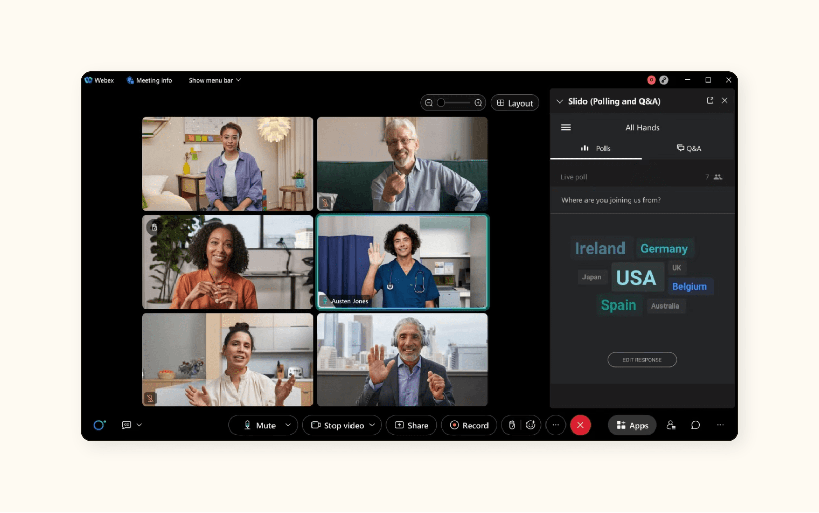 Software per call center Webex.