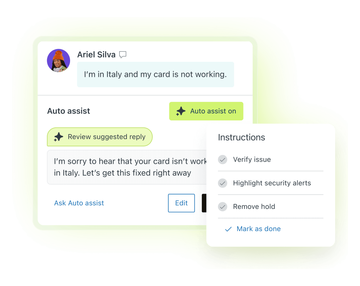 A product image of Zendesk AI agents and insights.