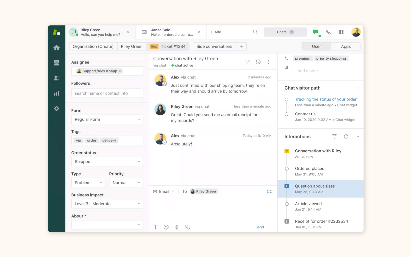A product image of customer complaint software from Zendesk.