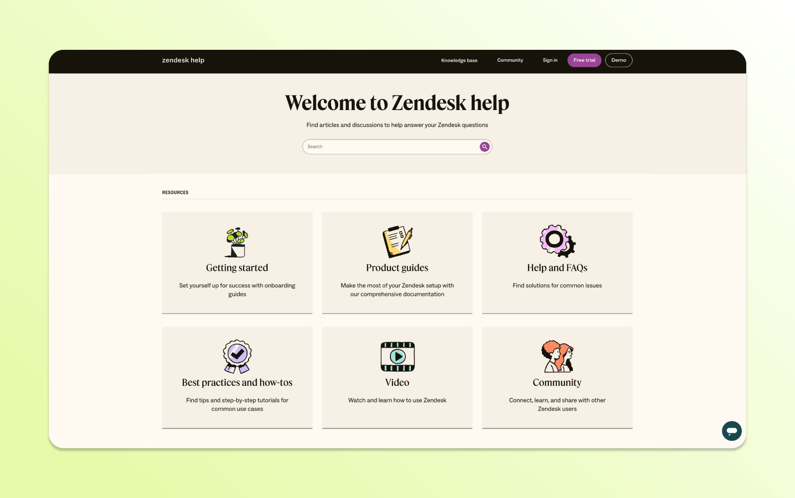 The Zendesk page devoted to frequently asked questions.