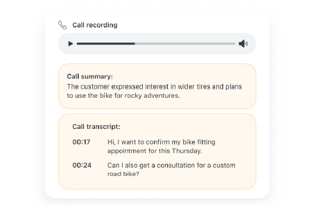 Zendesk Voice call transcription.