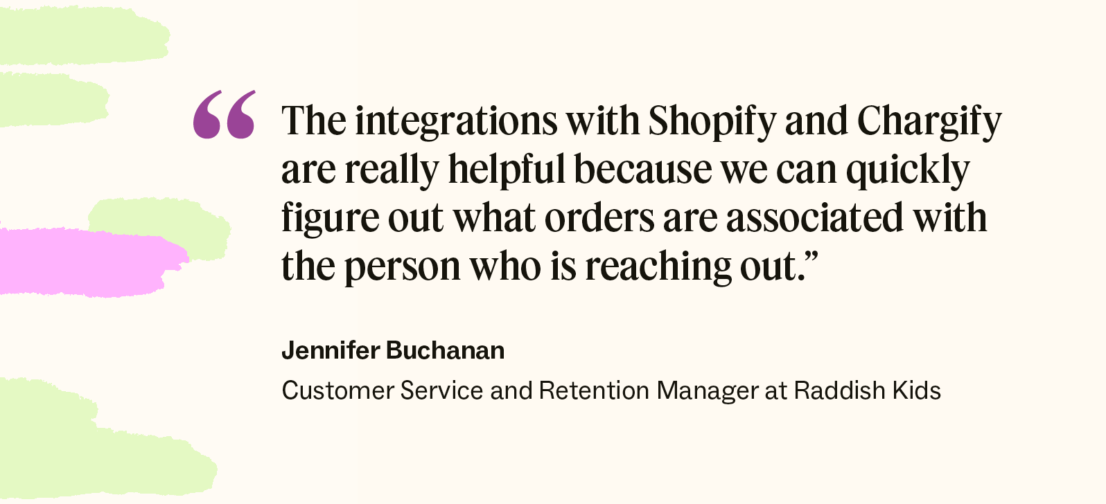 Quote from Raddish Kids' Customer Service and Retention Manager