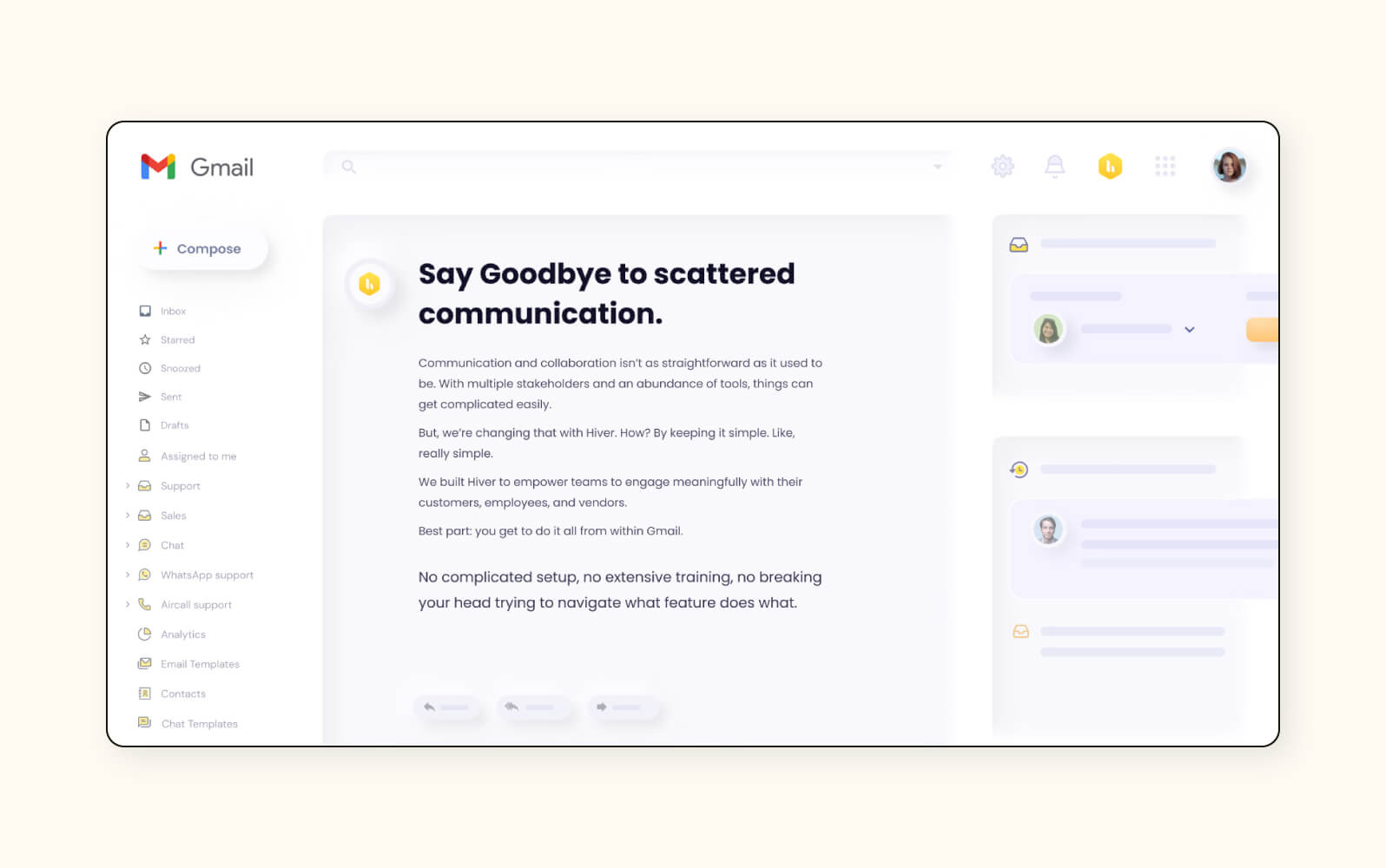 A product image of Hiver social media customer service software.