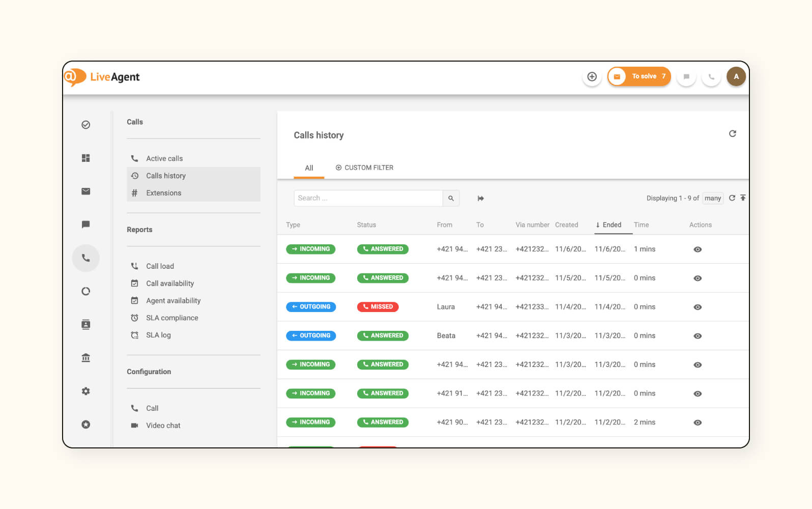 A product image of LiveAgent social media customer service software.