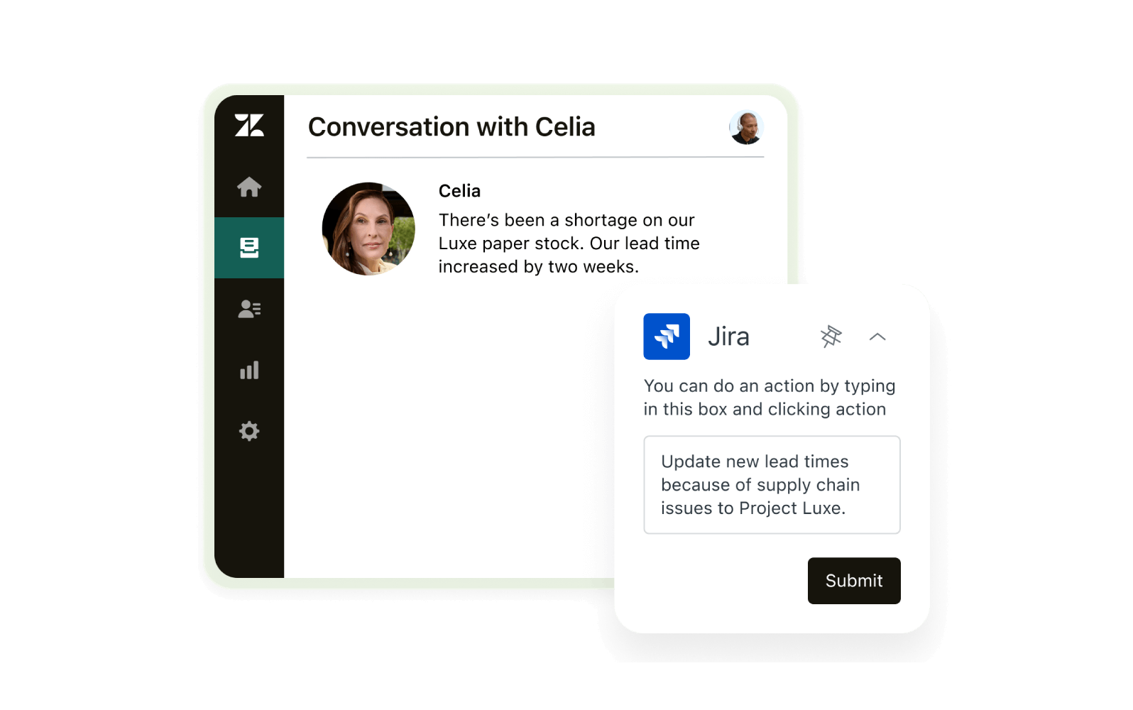 A screenshot of Zendesk integrating with Jira.